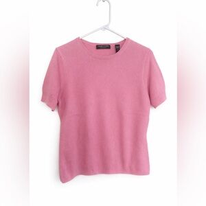 Valerie Stevens 100% Cashmere Pink Short Sleeve Sweater Women’s Size L